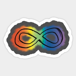 Autistic acceptance rainbow infinity symbol Sticker